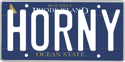 RI license plate HORNY