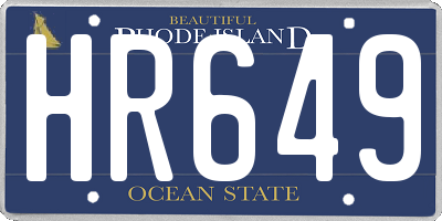 RI license plate HR649