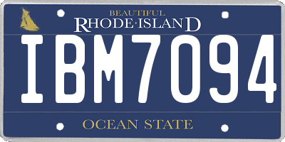 RI license plate IBM7094