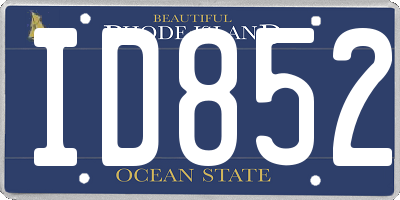 RI license plate ID852