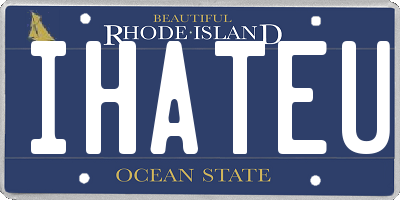 RI license plate IHATEU