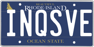 RI license plate INQSVE