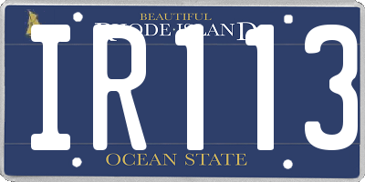 RI license plate IR113