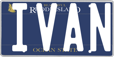 RI license plate IVAN