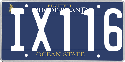 RI license plate IX116