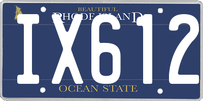 RI license plate IX612