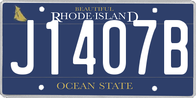 RI license plate J1407B