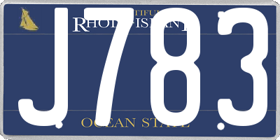 RI license plate J783