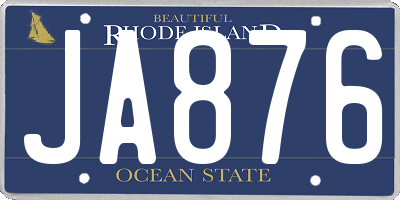 RI license plate JA876