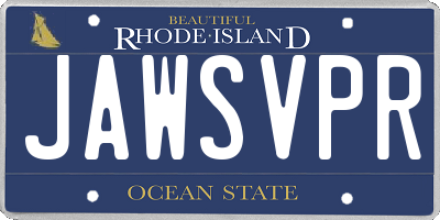 RI license plate JAWSVPR