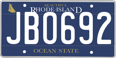 RI license plate JBO692