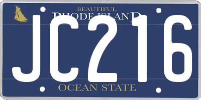 RI license plate JC216