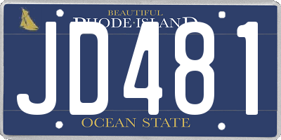 RI license plate JD481