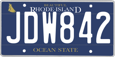 RI license plate JDW842