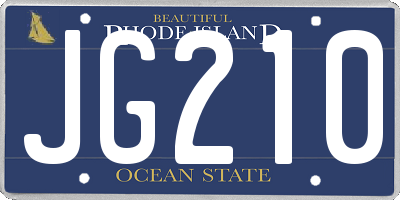 RI license plate JG210