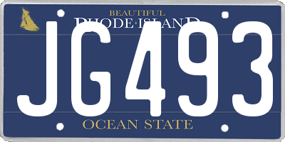 RI license plate JG493