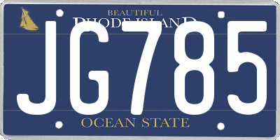 RI license plate JG785