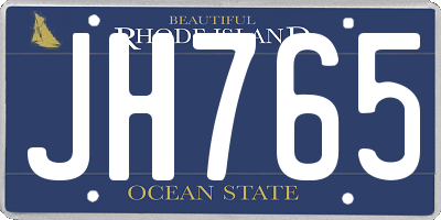 RI license plate JH765