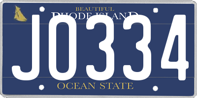 RI license plate JO334