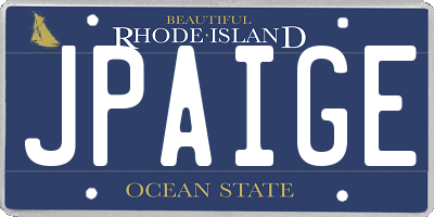 RI license plate JPAIGE