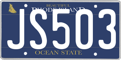 RI license plate JS503