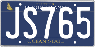 RI license plate JS765