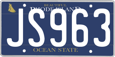 RI license plate JS963