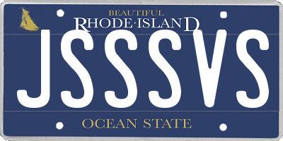 RI license plate JSSSVS