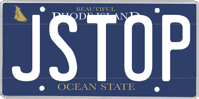 RI license plate JSTOP