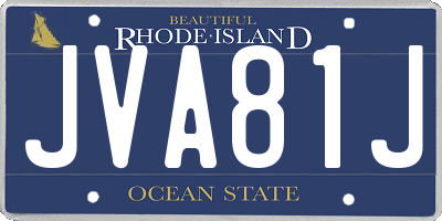 RI license plate JVA81J