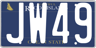 RI license plate JW49