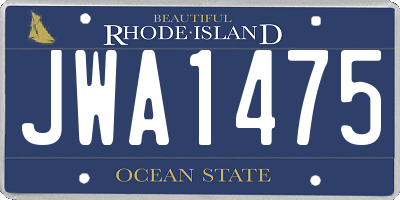 RI license plate JWA1475