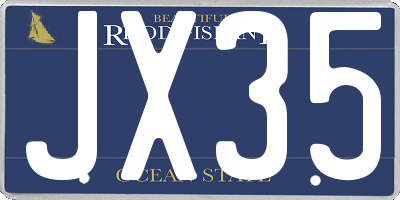 RI license plate JX35