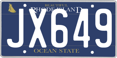 RI license plate JX649