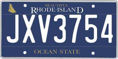 RI license plate JXV3754