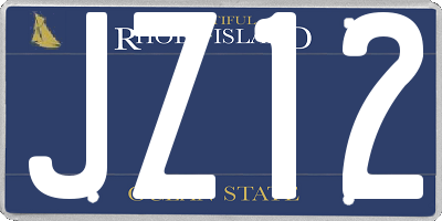 RI license plate JZ12