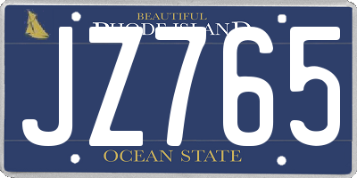 RI license plate JZ765