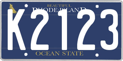RI license plate K2123