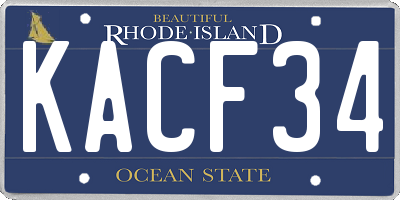 RI license plate KACF34