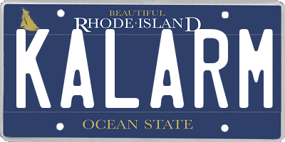 RI license plate KALARM