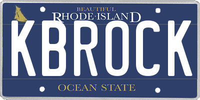 RI license plate KBROCK