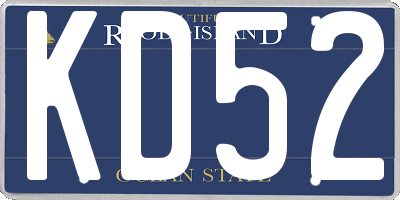 RI license plate KD52