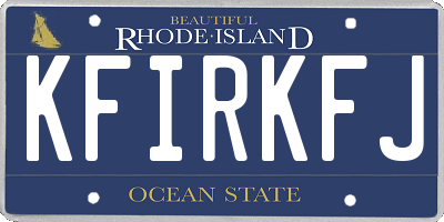 RI license plate KFIRKFJ