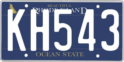 RI license plate KH543