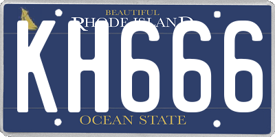 RI license plate KH666