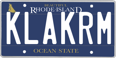 RI license plate KLAKRM