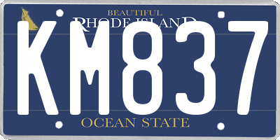 RI license plate KM837