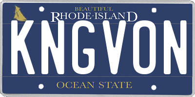 RI license plate KNGVON