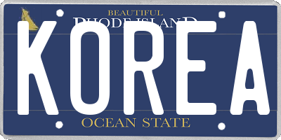 RI license plate KOREA