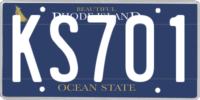 RI license plate KS701